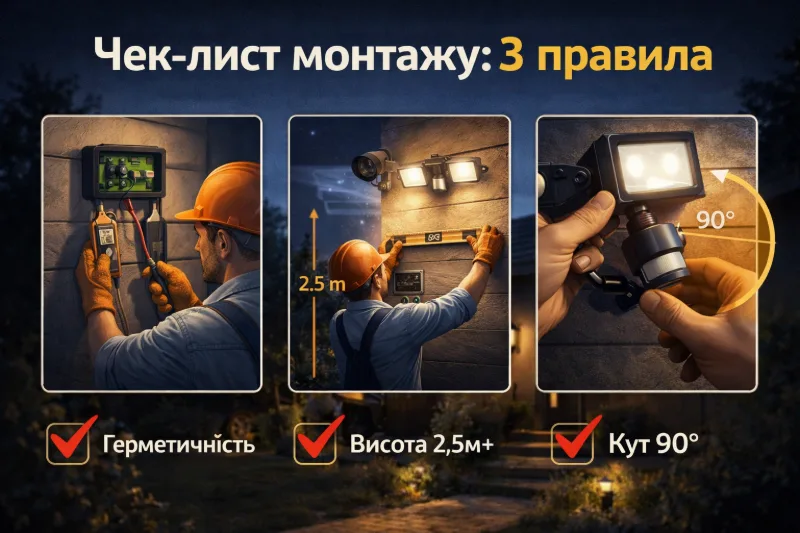 Чек-лист монтажу: освітлення безпеки