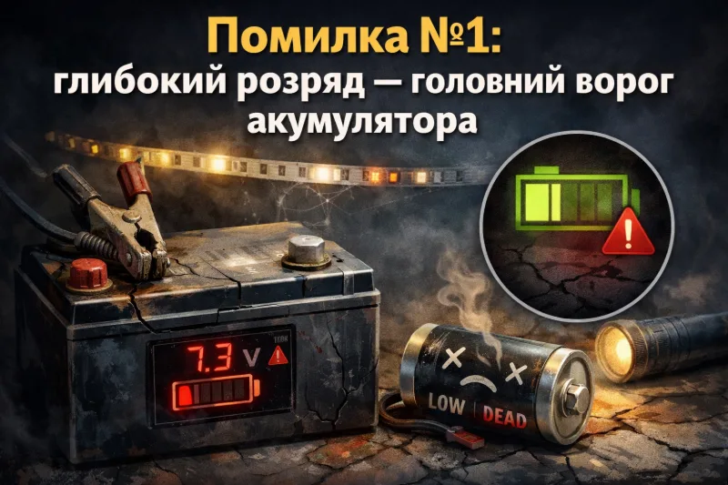 Помилка №1: глибокий розряд — головний ворог акумулятора