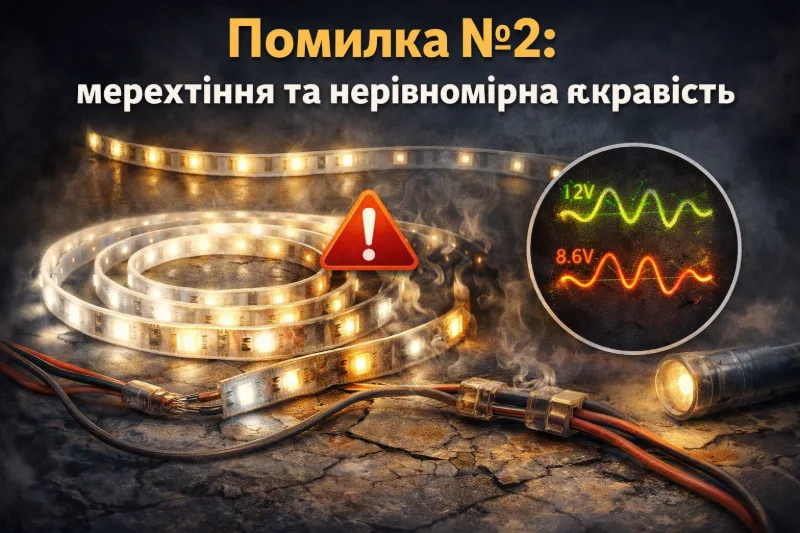 Помилка №2: мерехтіння та нерівномірна яскравість