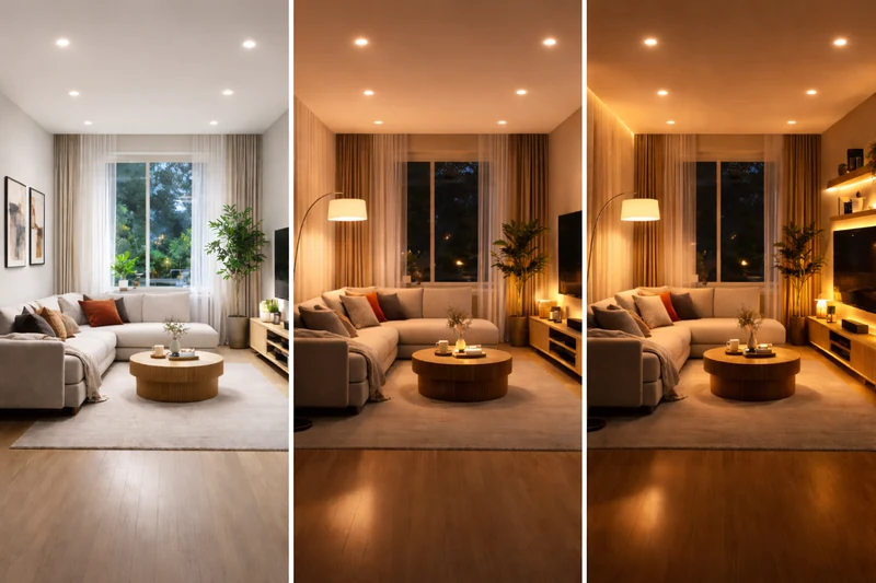 Три сценарії освітлення для вітальні