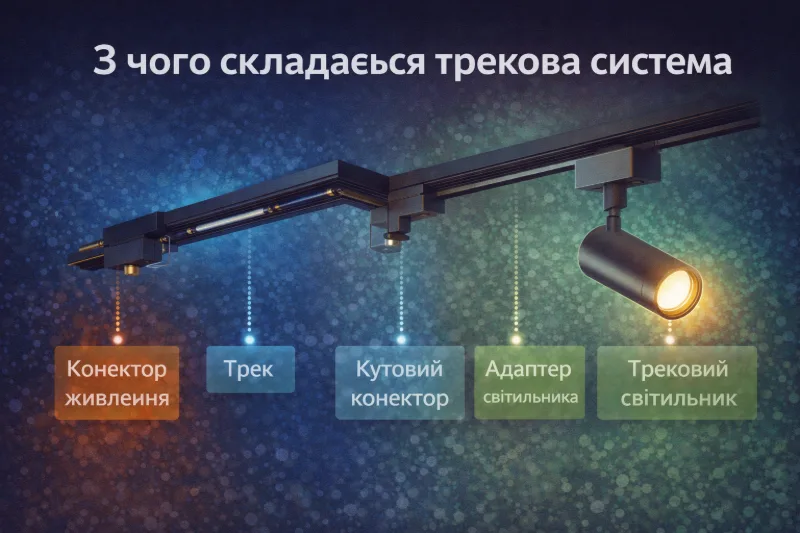 Складники трекової системи освітлення