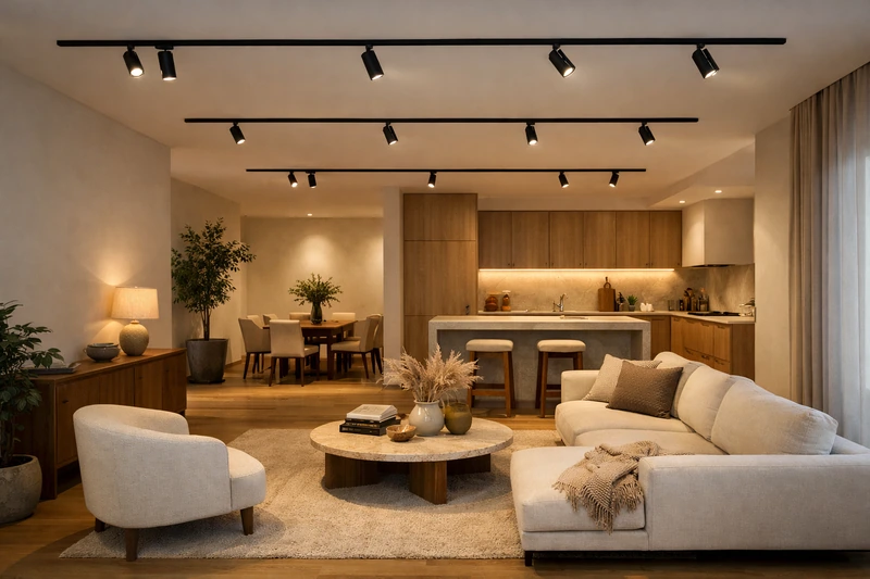 Трекова система освітлення в сучасному домашньому інтер’єрі